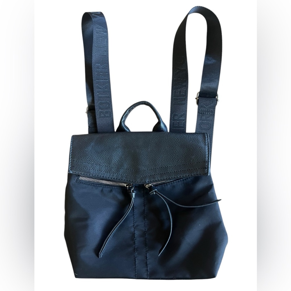Botkier New York Trigger Mini Backpack Purse Bag Polyester Faux Leather Black